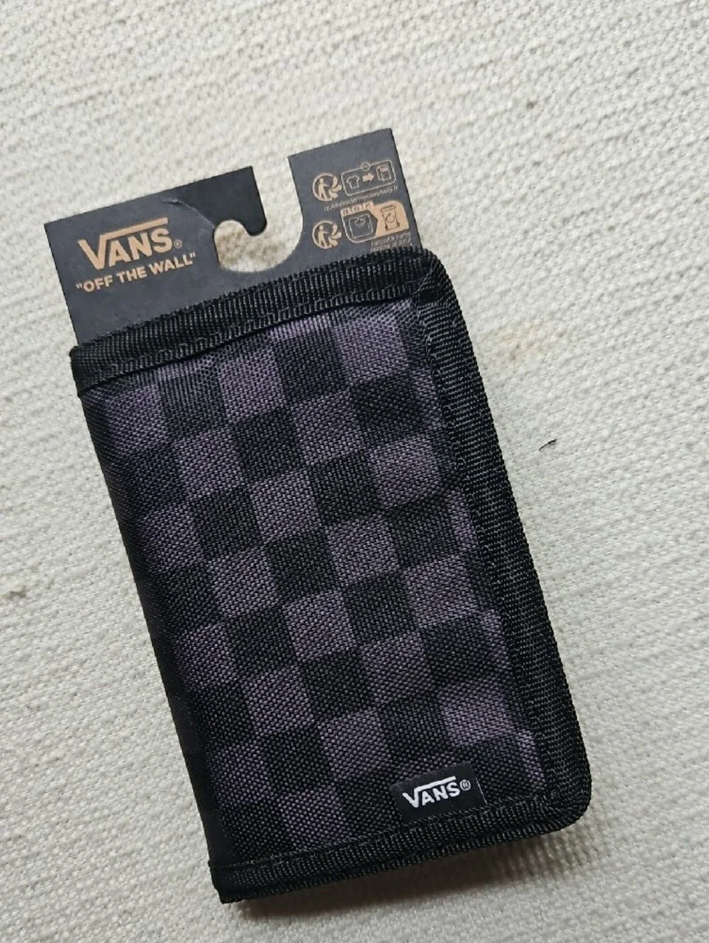 VANS BLACK CHECKERBOARD WALLET